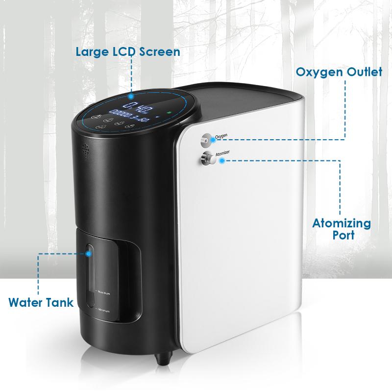 VARON Oxygen Concentrator 1L-7L Adjustable Portable O2 Oxygene Machine for Home and Travel Use Oxygenerator Air Purifier